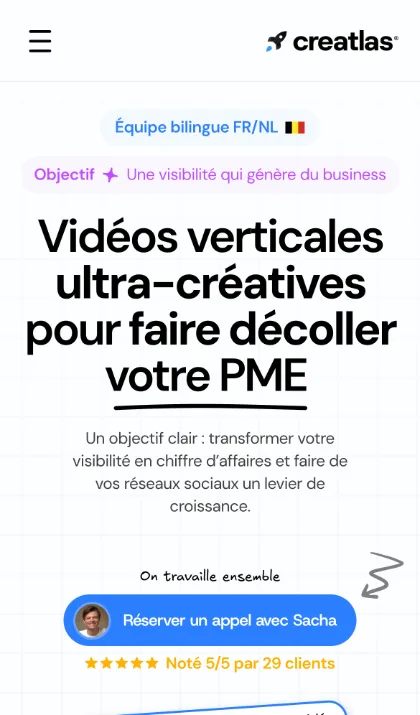 Accueil de Creatlas sur smartphone