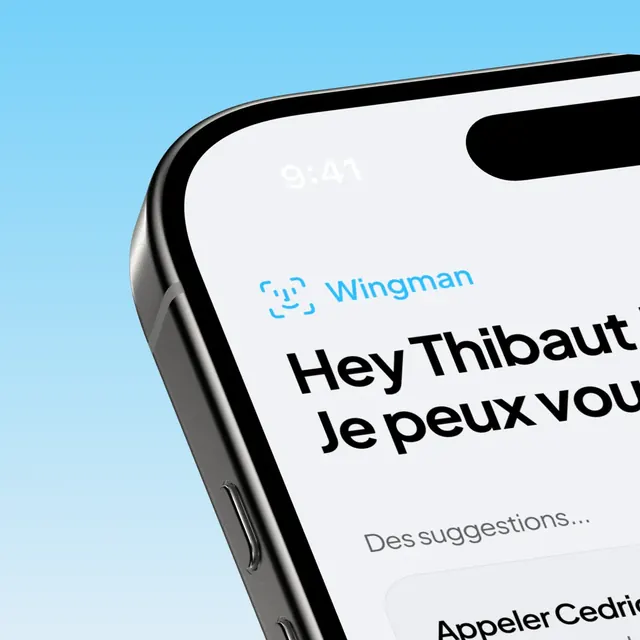 Application Wingman affichée sur un iPhone